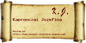 Kapronczai Jozefina névjegykártya